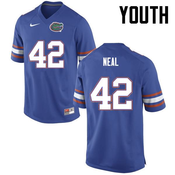 NCAA Florida Gators Keanu Neal Youth #42 Nike Blue Stitched Authentic College Football Jersey TGH2464HE